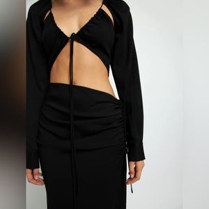 Christopher Esber Ruched Tie Floating Sleeve Dress